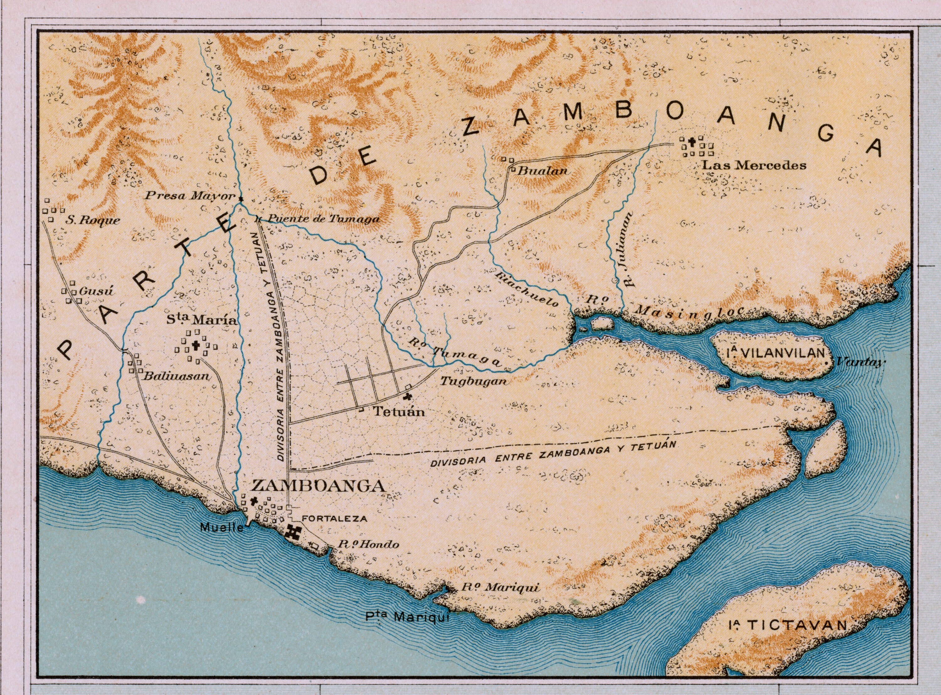 1900 Antike Karte von Mindanao Okkidental und Jolo | Etsy