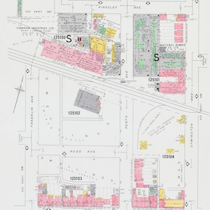 1964 Vintage Karte von Weston-Pellam Park Area - Toronto - Versicherung Maps - Hugo - Dupont - Kingsley - Symington - Wiltshire - Blatt 1237-1238