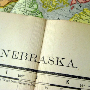 Carte ancienne du Nebraska de 1895 - Carte ancienne du Nebraska