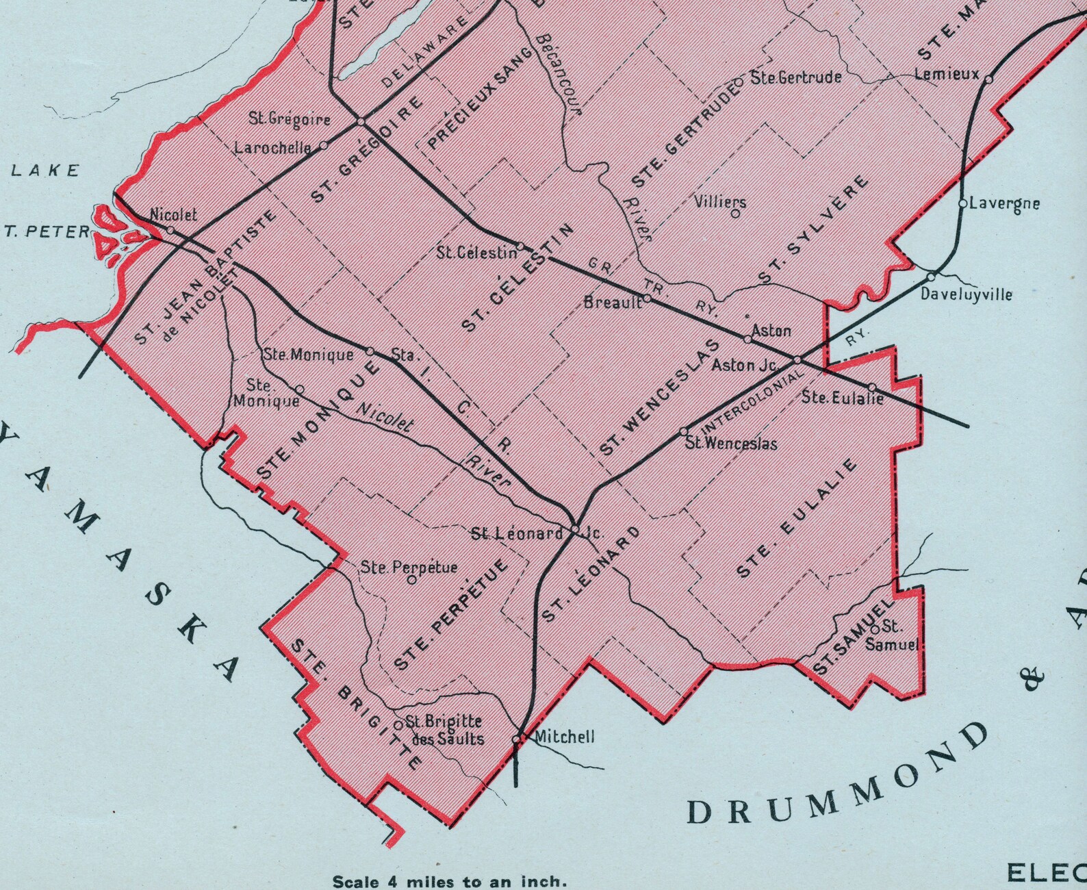 Antique Map of Nicolet Quebec Canada 1915 Vintage Etsy