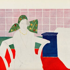 Antique Print - "Portrait" by Henri Matisse - 1939 Lithograph from Verve Volume 1 No. 3