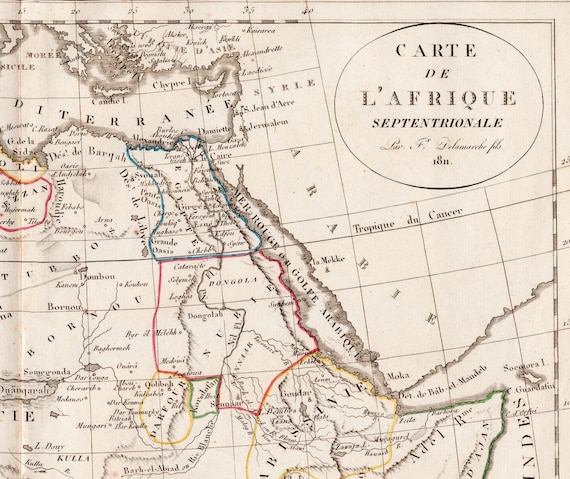 Northern Africa - 1811 Antique Map - Sahara - Horn of Africa