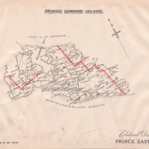 Antique Map of Prince East, Prince Edward Island - 1895 Vintage Electoral Map - Summerside - Kensington - Bedeque - It&#39;s Where You Live