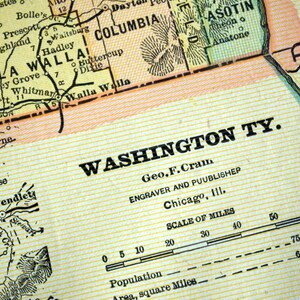 Antike Karte von Washington Territory - Publiziert 1888
