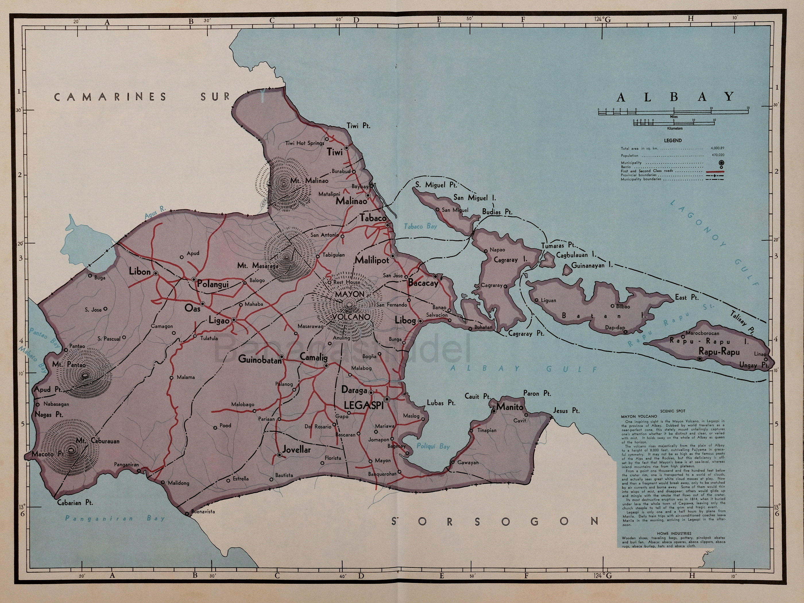 Map Of Daraga Albay 1959 Large Rare Vintage Map Of Albay The Philippines | Etsy
