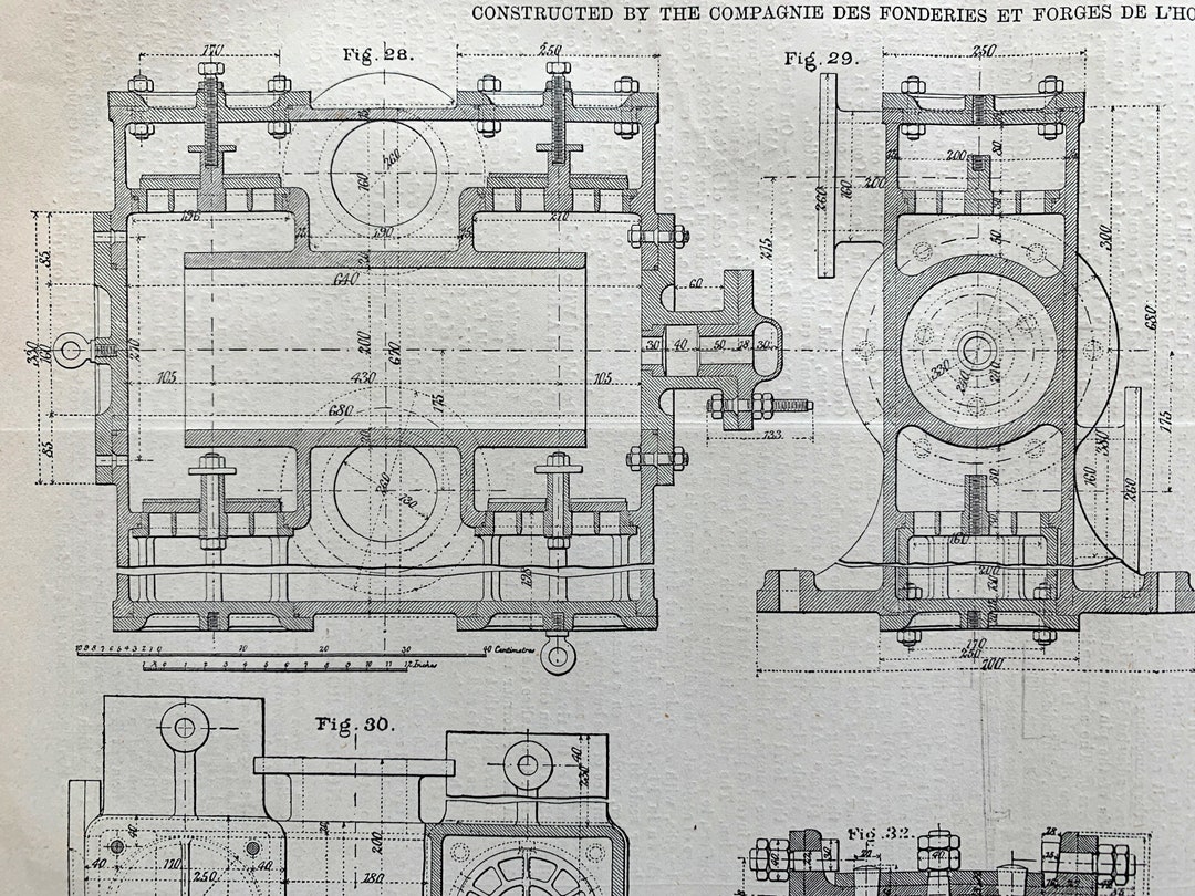 1878 Antique Print of a Planing Machine - Victorian Technical ...