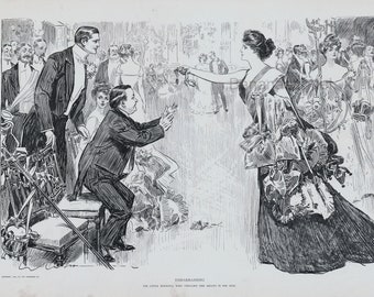 1901 Antique Gibson Girl Print - Embarrassing -  Humorous - Gift for Him - Gift for Her