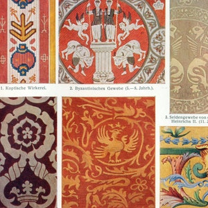 1895 Antique Print on Weaving Textiles Vintage German Chromolithograph image 3