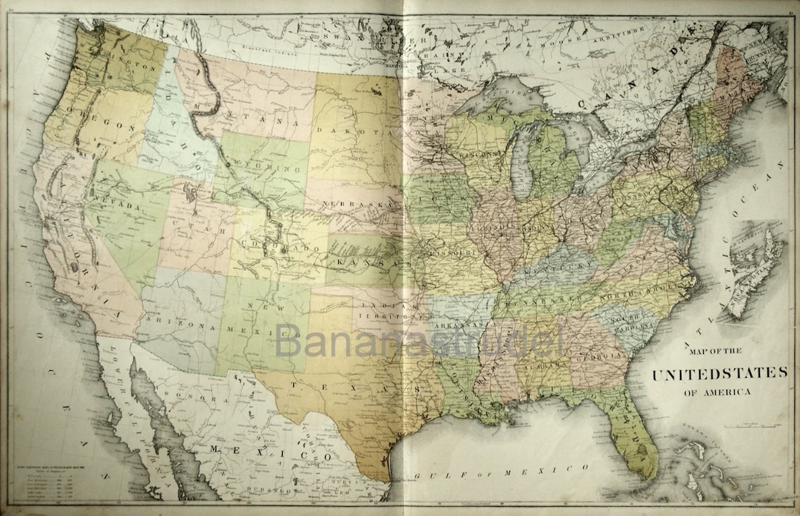 1880 Antique Map of the United - Il 1140xN.665850490 Kxw3
