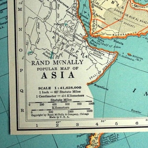 1937 Vintage Map of Asia - Vintage Asia Map