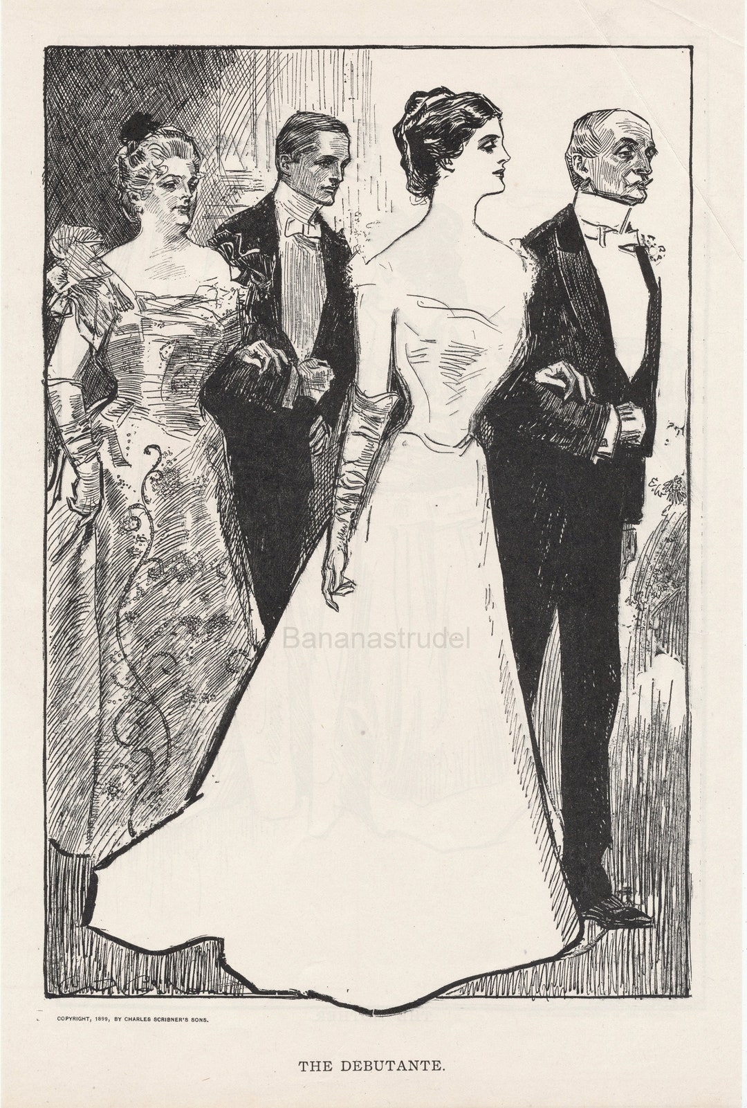 Antique Gibson Girl Print the Debutante Published 1907 - Etsy