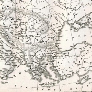 1851 German Vintage Map of Europe in the Time of Charlemagne ...