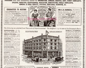 Harness' Electropathic Belt - Victorian ad - From 1883 - Quackery - Medical Frauds