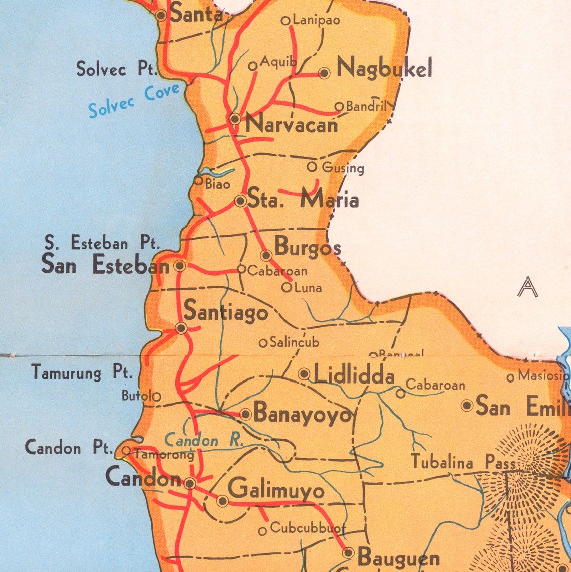 large-vintage-map-of-ilocos-sur-philippines-1959-very-rare-etsy