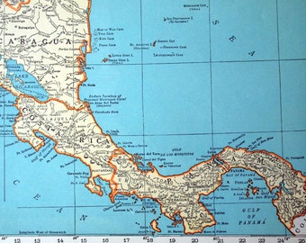 1937 年中央アメリカのヴィンテージ地図 - 中央アメリカのヴィンテージ