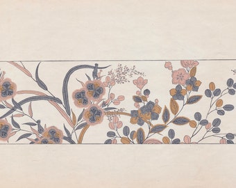 Antique Rare Japanese Woodblock Print - Flowers and Leaves  - 1918 Print by Kōkyō Taniguchi  - No. 42