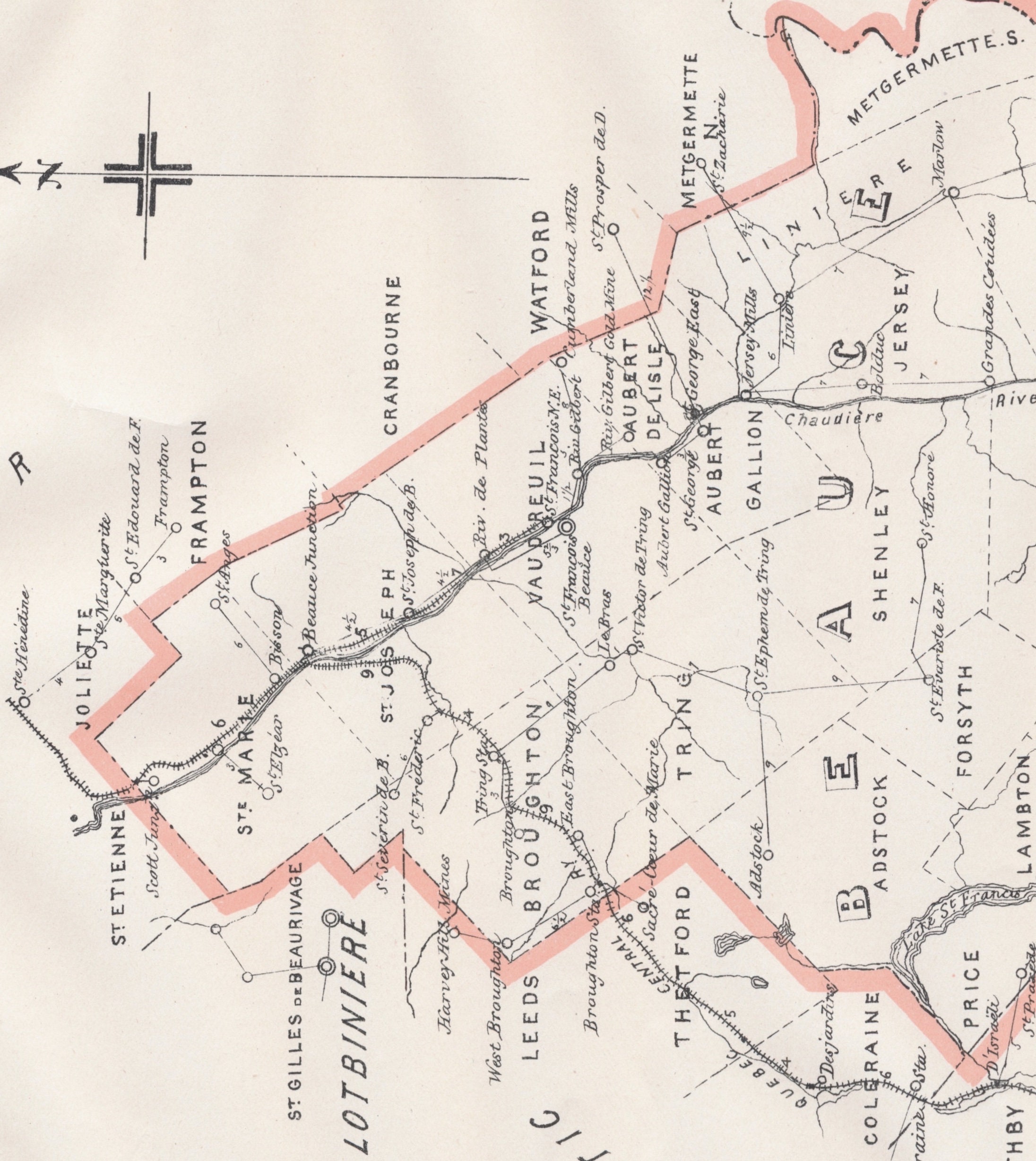 Antique Map of Beauce, Quebec - 1895 Electoral Map - It's Where You ...