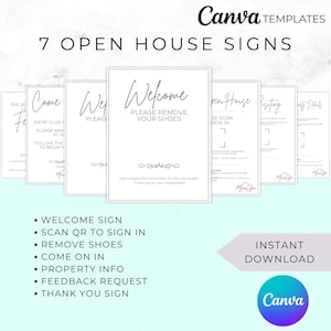 Realtor Open House Sign Kit: Bearbeitbare Canva-Vorlagen (Digitaler Download)