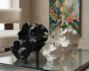 Minimalist Coral Vase, Modern Shelf and Tabletop Decor