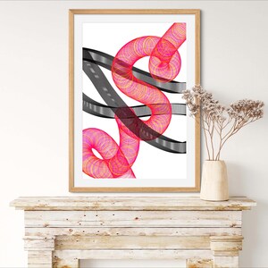 Spiral Abstract Art, Abstract Wall Art, Modern Black Minimalist Printable Art, Digital Download, Affordable Poster, Circle Art, Modern Art
