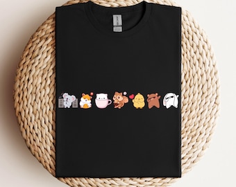BTS inspired Animal Graphic T-Shirt, Fun Tee for BTS Fans, Casual Wear, Cozy Apparel