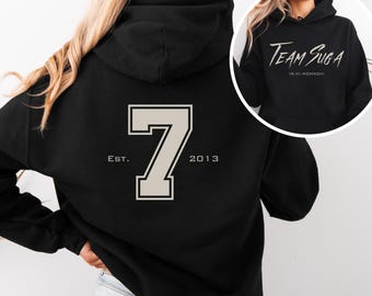 Moletom unissex com estampa da Equipe Suga, Produtos oficiais do BTS, Moletom confortável, Roupa K-Pop