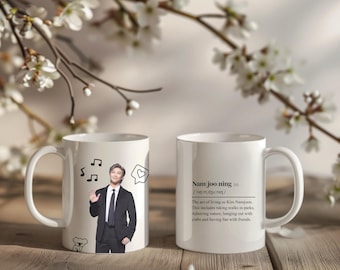 Caneca de cerâmica Namjooning - Utensílio de mesa inspirador para fãs, copo para casa ou escritório, produto oficial do BTS