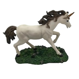 Vintage 1990s Herco Geschenke Einhorn Figur in Wiese