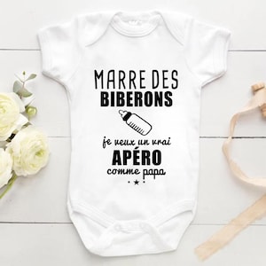 Funny Baby Bodysuit &#39;Tired of Bottles, I Want an Aperitif Like Dad&#39; - Humorous Gift for Newborn, Bodysuit for Boys and Girls