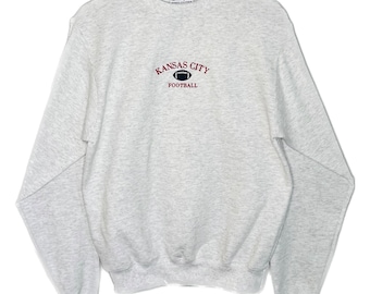 Kansas City Chiefs Embroidered Crewneck Sweatshirt, Womens Mens Embroidered Sweatshirt, Kansas City Football Sweatshirt, KC Sweatshirt