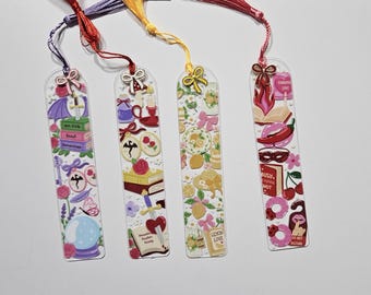 Aesthetic Acrylic Bookmark | Double-Sided UV DTF with Tassel