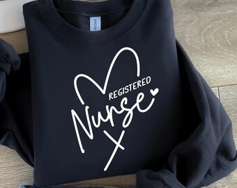 Registered Nurse Long Sleeve Shirt: RN Gift, Soft Cotton Blend