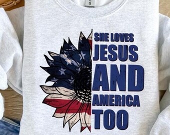 Christian 4th Of July Shirt: Patriotic Sunflower Tee