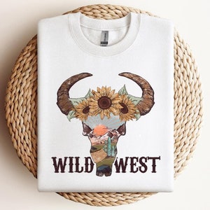 Wild West Highland Cow Tee: Western Graphic Sweatshirt & Hoodie