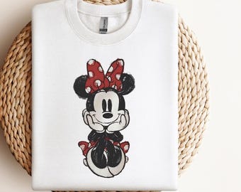 Camiseta de Minnie, Camiseta de vacaciones de Disney, Camiseta de Disney, Camiseta con personaje de dibujos animados lindo, Camiseta con lazo de Minnie, Camiseta de viaje de Disney para mujer, Minnie