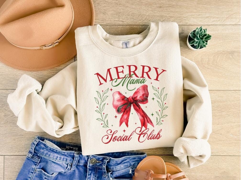 Christmas Mom Shirt: Merry Mama Social Club Tee