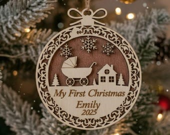 Baby's First Christmas Ornament SVG DXF