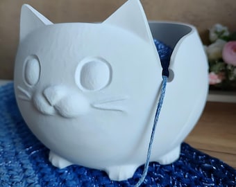 Cat Yarn Bowl STL File for 3D Printing