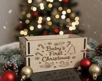 2-in-1 Christmas Crate Baby first Christmas  SVG DXF Bundle