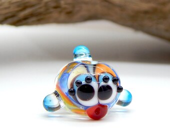 Colorful Fish Lampwork Bead-Lampwork Focal-Cute Fish Charm Bead-Colorful FishBead Stringing-Women Gift Idea-Friendship-Artisan Lampwork SRA