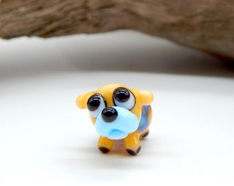 Tiny Dog Lampwork Bead-Lampwork Focal-Cute Dog Charm Bead-Stringing-Miniatures-Dog Lover-Women Gift Idea-Friendship-Artisan Lampwork SRA