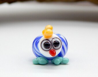 Tiny Chicken Lampwork Bead-Lampwork Focal-Fun Chicken-Fairy Garden-Barnyard Animals-Miniatures-Women Gift Idea-Friend-Artisan Lampwork SRA