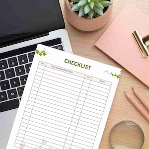 Planista listy kontrolnej, spersonalizowany planista papieru, zrównoważony organizator, planista w połowie roku, ruch zero waste, niestandardowy planer przyjazny dla środowiska