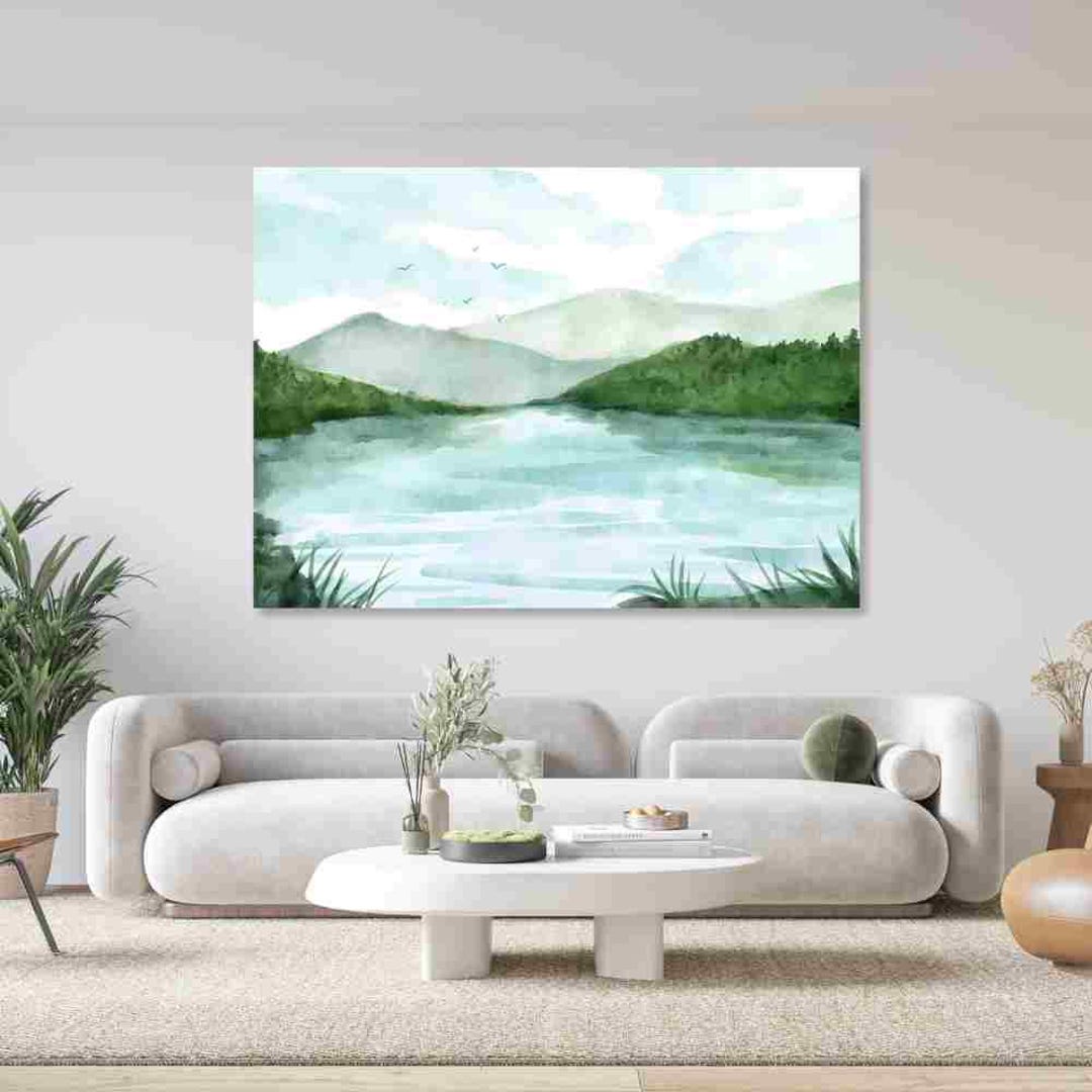View of Minimalist Eco Wall Art Eco Canvas Print Contemporary Decor ...
