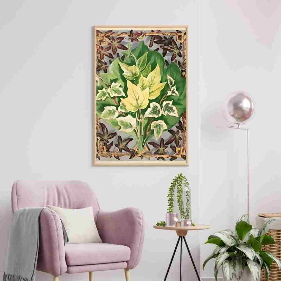 Photo inspiration: Gallery Detail: Abstract Green Leaf Eco Digital Wall Art Sustainable Office Decor