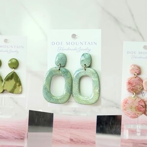 Drop Polymer Clay Hoop Earrings