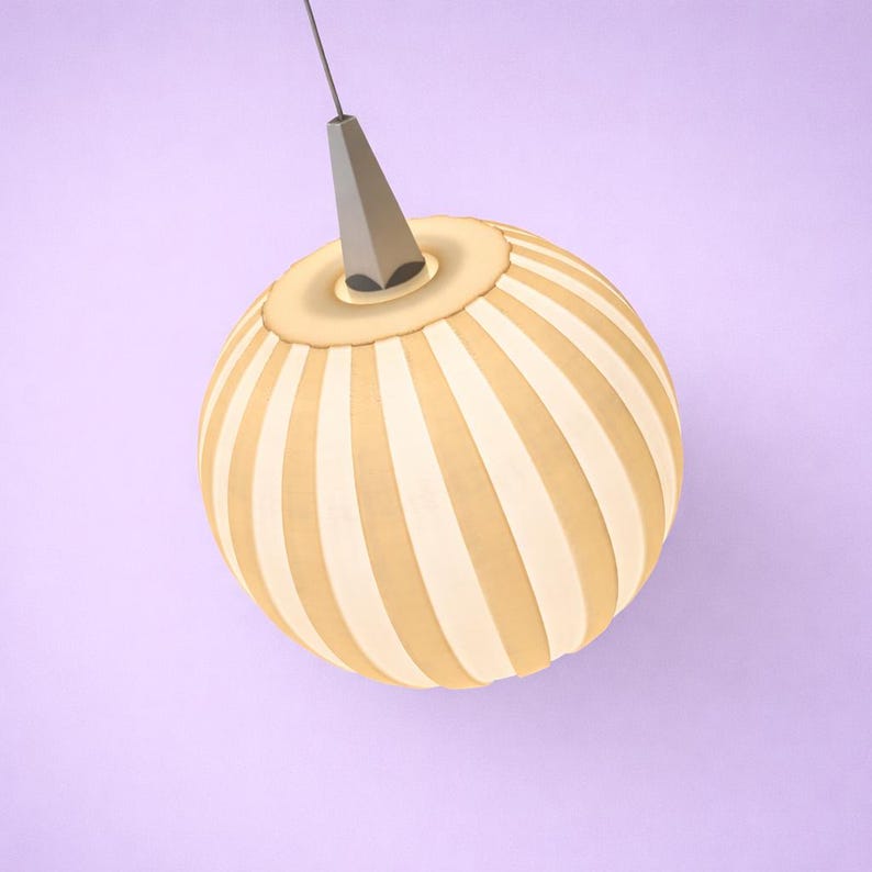 "MELON" lampshade for LED star lighting, 3D printed, UV-resistant ASA image 2