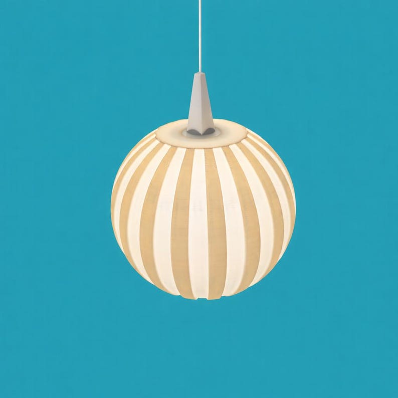 "MELON" lampshade for LED star lighting, 3D printed, UV-resistant ASA image 1