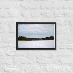 Frozen Fordham Pond 12”x18” Framed photo