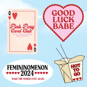 Chappell Roan Stickers Good Luck Babe Hot To Go Femininomenon Pink Pony Club Waterproof Chappell Roan Sticker 4-Pack Pop Princess Gift
